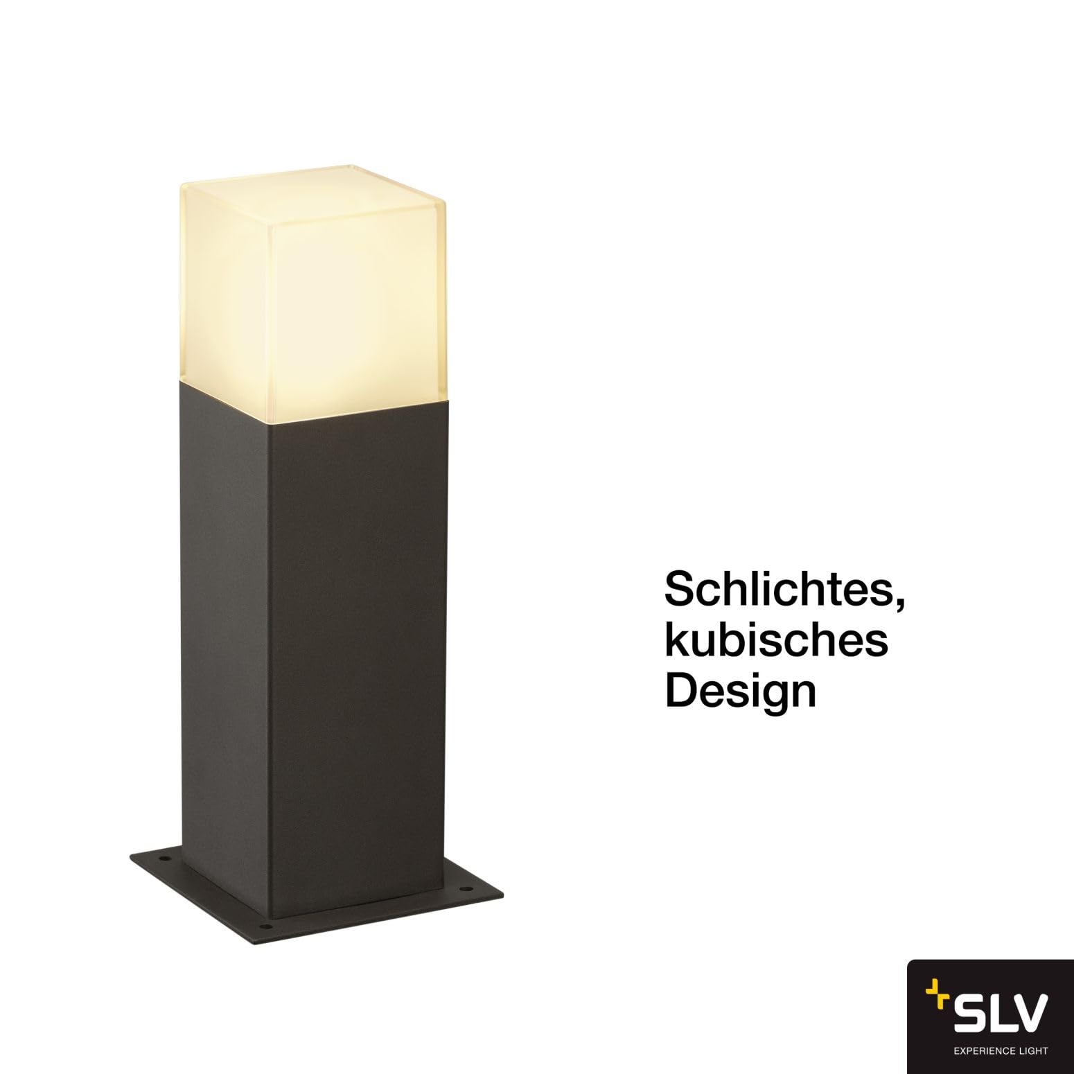SLV GRAFIT 30 | LED Pollerleuchte, Design Standleuchte, Außen-Beleuchtung in Rauchglas-Optik, Outdoor Wege-Leuchte, Garten-Beleuchtung, Garten-Lampe | E27, max 11W, IP44, anthrazit