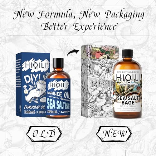 Image of HIQILI Sea Salt Sage Fragrance Oil for Diffuser, DIY Perfume - 5.07 Fl Oz | Car /Hotel Collection Diffuser Oil, Long Lasting Scents, Candle & Soap Making Supplies, DIY Air Freshener Spray