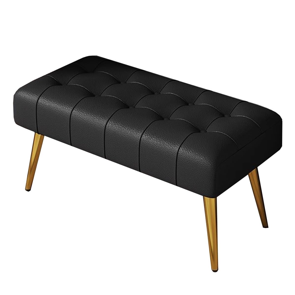 Chaise de salle à manger en cuir 60 cm et repose-pieds de salon