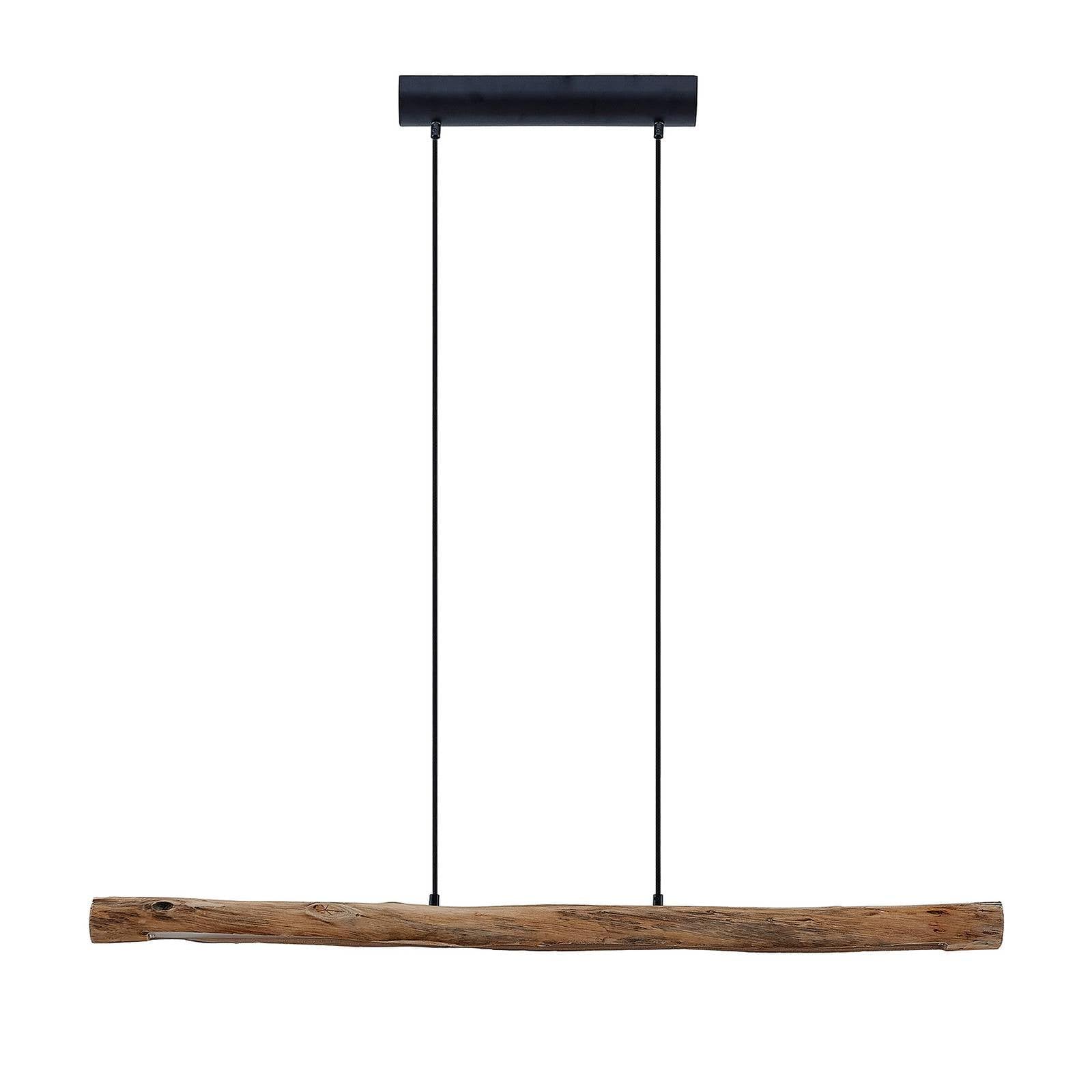 Lindby LED Lámpara colgante Nekala en Negro hecho de Madera e.o. para Salón & Comedor (1 llama, lámpara, techo