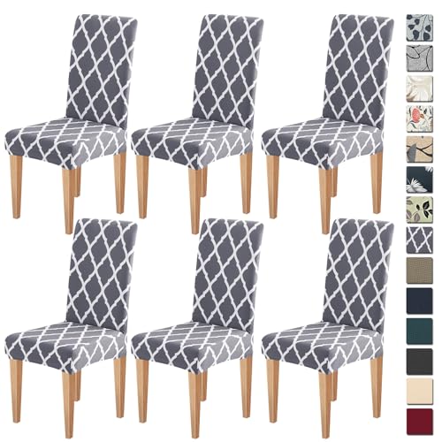 Dioxide Coprisedie con Schienale 6 Pezzi Elastico, Copri Sedia da