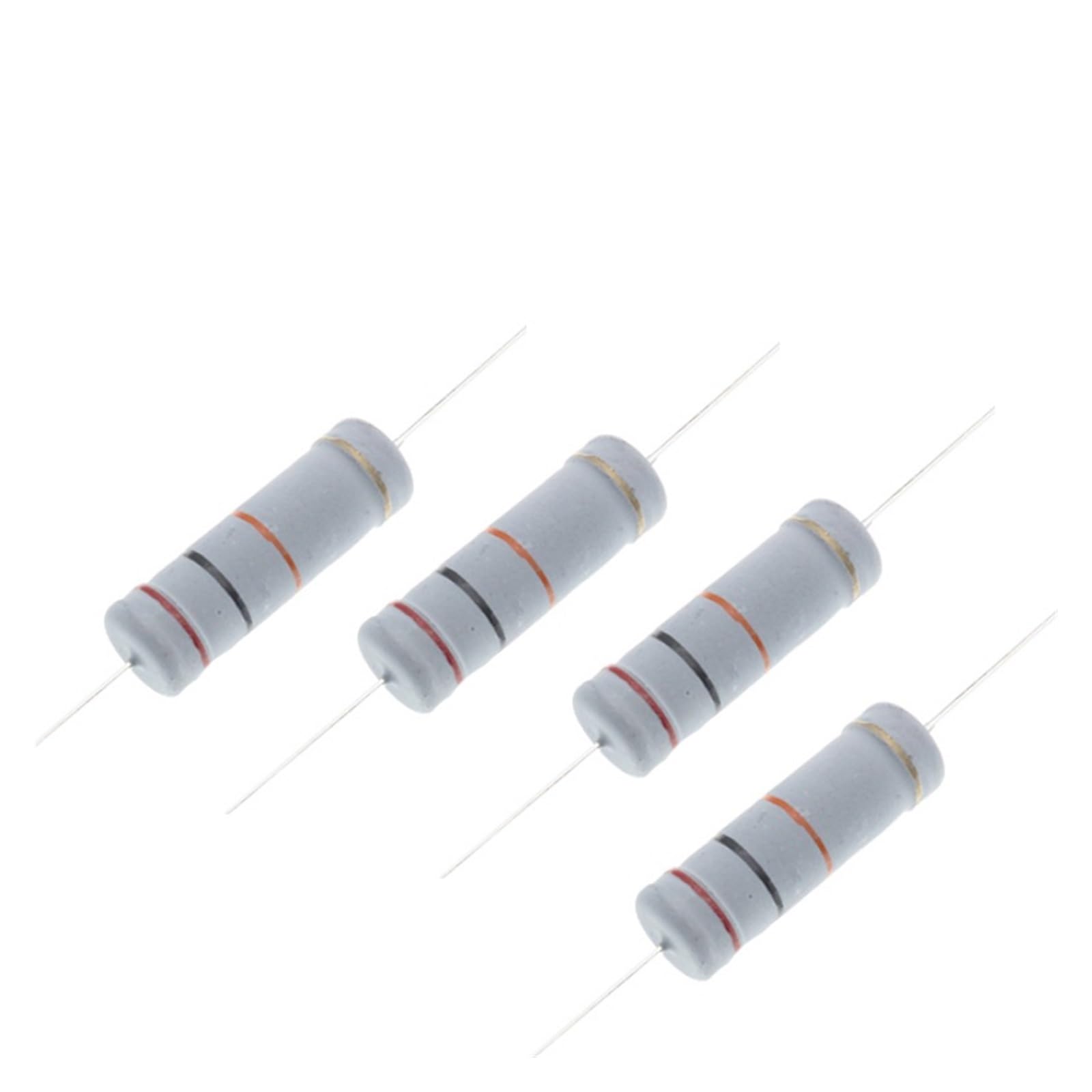 Kit de surtido de resistencias, 50 resistencias de película de carbono de 5 W, resistencia de anillo de potencia del 5%, 0,1~0,91 ohmios.(0.15 Ohm)