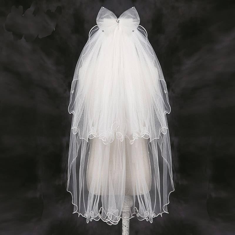 Girls First Communion Veil Catholic Head Coverings Church Veil Kids Holy Communion Gifts Bow Wedding Party Headpiece3