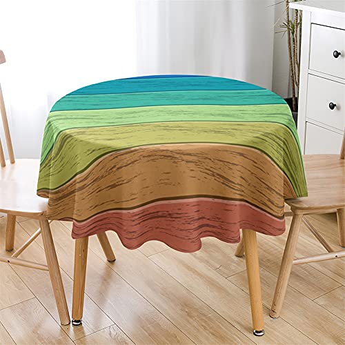 Nappe ronde 3D haut de gamme pour table circulaire, modèle imperméable multicolore 90cm