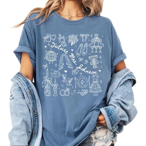 CHILLEVER Custom Future Mrs Shirt for Bride, Future Mrs Gifts Shirt, Personalized Engagement Gift