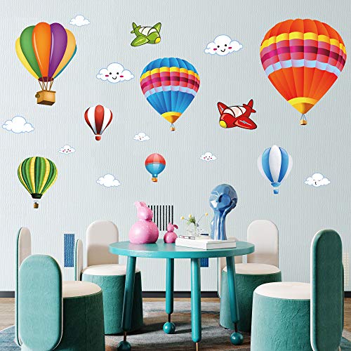 Vinilos decorativos 3D globo y nubes para habitación infantil miniatura 1