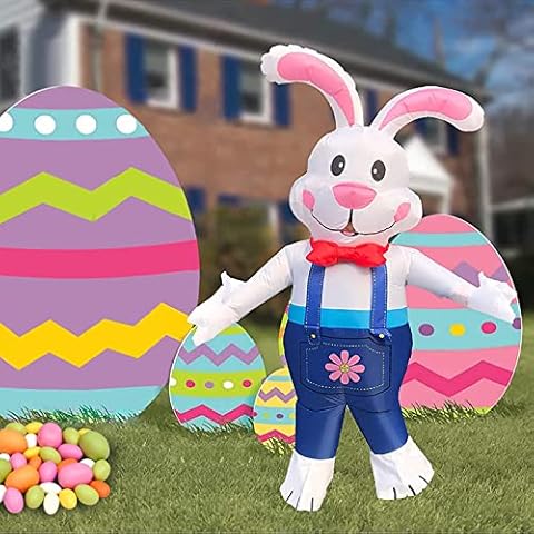 Blanketswarm Easter Bunny Inflatable Costume,Adult Easter Rabbit Suit,Blow up Costume for Christmas Halloween Fun Easter Holiday Cover