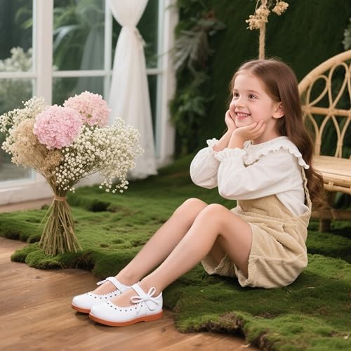 Image of Flaryzone Toddler Little Girl Mary Jane School Uniform Oxfords Flat Dress Shoes