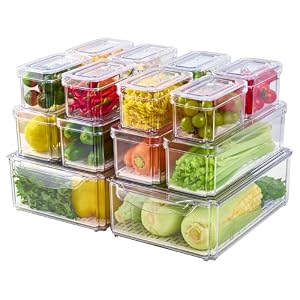 JollyPack 14 Pack Fridge Organizers, Refrigerator...