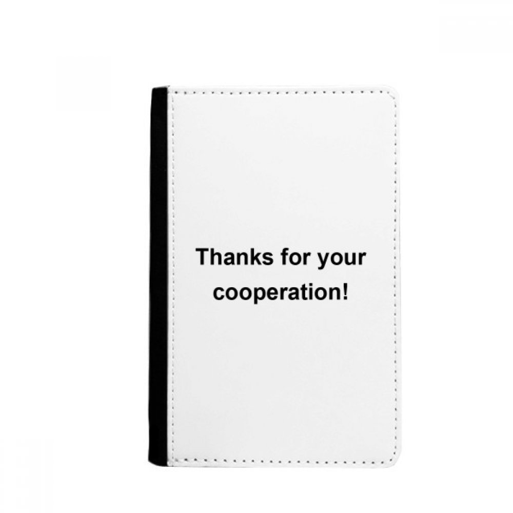 DIYthinker Thanks For Your Cooperation Symbol Passport Holder Notecase Burse Wallet Cover Card Purse
