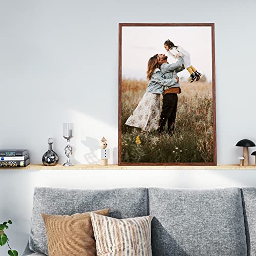 Gaevuian 16X24 Frame Distressed Farmhouse Wood Pattern 16X24 Poster Frame,Horizontal And Vertical 16X24 Picture Frame,Plexiglass,Wall Mount Décor,Walnut,1Pack thumb #5