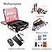 Kootek Travel Makeup Bag 2 Layer Portable Train Cosmetic Case Organizer with Mirror Shoulder Strap Adjustable Dividers for Cosmetics Makeup Brushes Toiletry Jewelry Digital Accessories