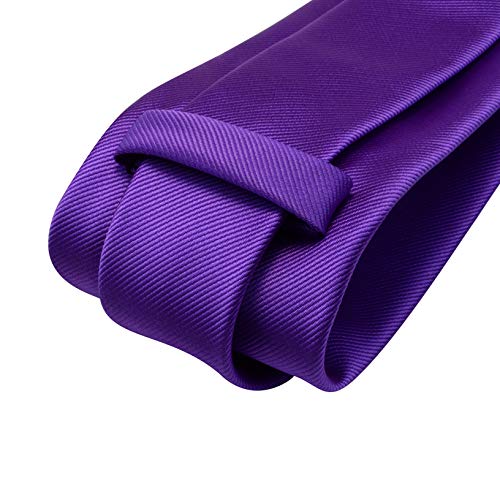 Image of GUSLESON 3.15 inch(8cm) Solid Color Necktie and Pocket Square Cufflinks Sets For Men + Gift Box