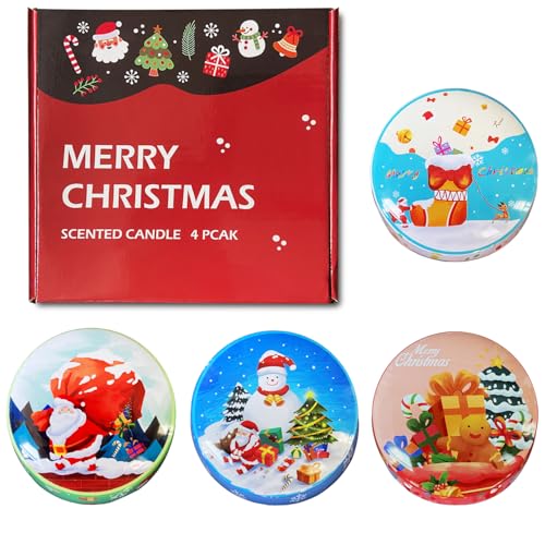 Topsics Duftkerzen Weihnachten, 4 Stück Duftkerzen Geschenkset, 2,8...
