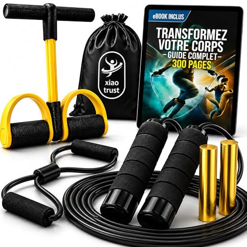 Corde à sauter lestée et élastique fitness pour s'entraîner à la maison