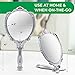PROBEAUTIFY Decorative Hand Held Butterfly Design Mirror | 180 Degrees Full Folding Portable Travel Makeup Mirror (Silver)