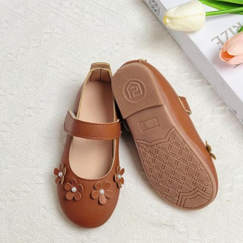 IWIHMIV Toddler Girl Dress Shoes Soft Soled Mary Jane Ballet Flat for Girls Flower Girl Wedding Party School Shoes3