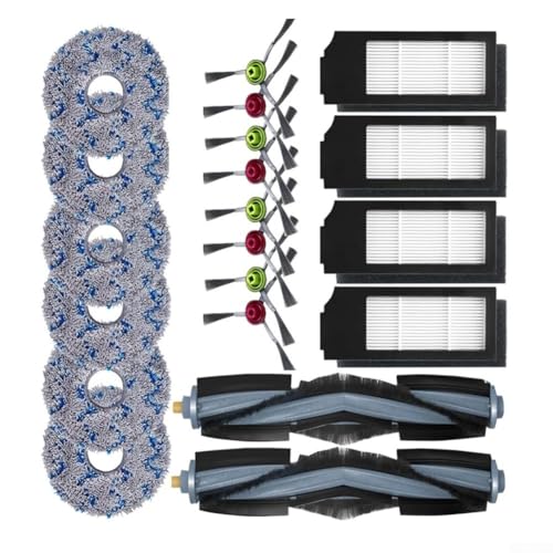 Eawfgtuw For Deebot For X1 For Turbo Kit d'accessoires pour aspirateur – 20 pièces comprenant une brosse principale, des brosses latérales, des filtres et des serpillères, (0)