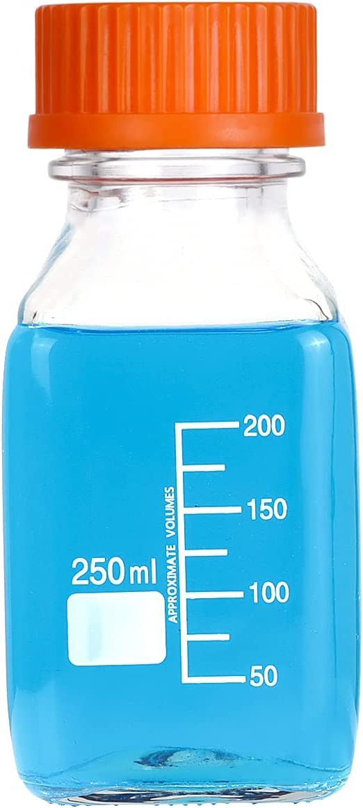 Basstein 実験室用メディアストレージスクエアボトル ガラス容器 GL45 スクリューキャップ 漏れ防止 多目的 科学用 4個パック (オレンジ 1000ml) Amazon.co.jp: Basstein 実験室用メディアストレージスクエアボトル