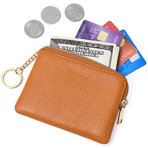Sendefn Coin Purse For Women, Genuine Leather Coin Purse Key Chain For Women, Coin Pouch Change Purse #TOP1