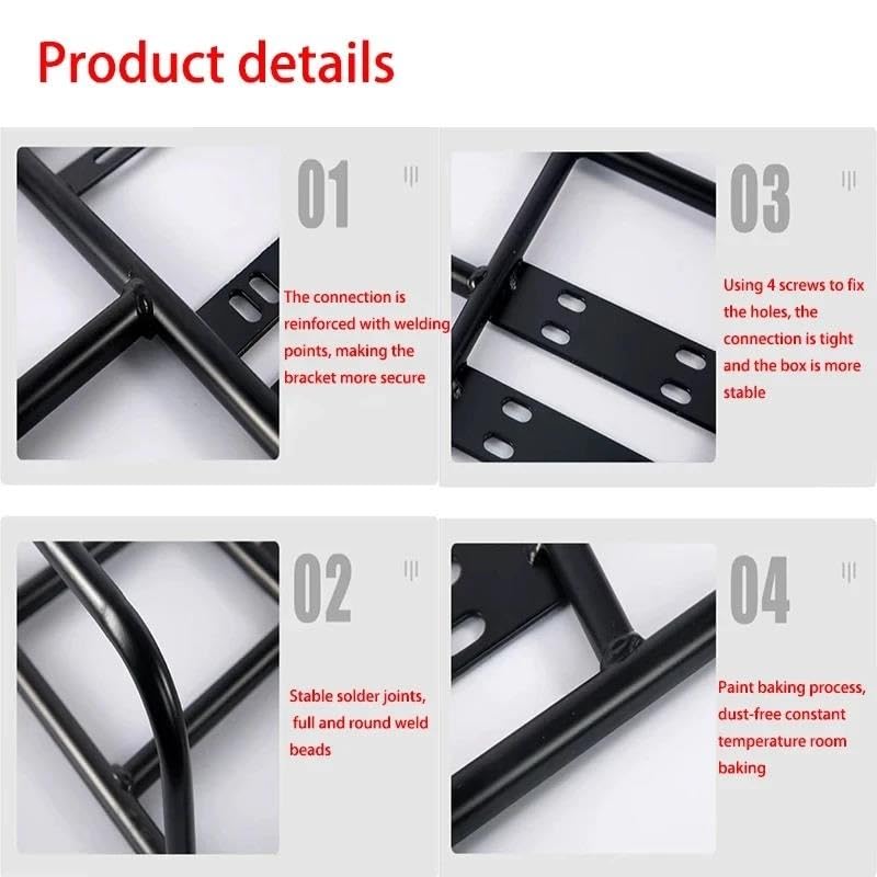 Ashata Porte-bagages Moto Porte-bagages Arrière De Moto Étagère De