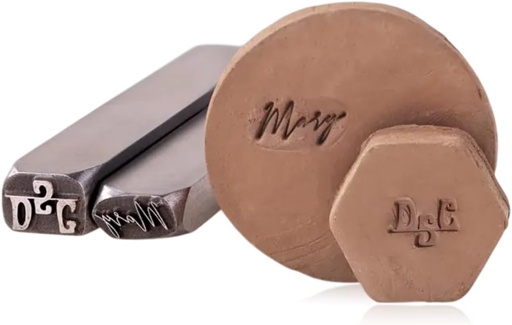 Custom Steel Marking Stamps - Personalized Initials Clay Stamp, Metal Clay Cutters, Handmade Signature Micro Stamp, Metals Stamping Punch Tools for Pottery Jewelry