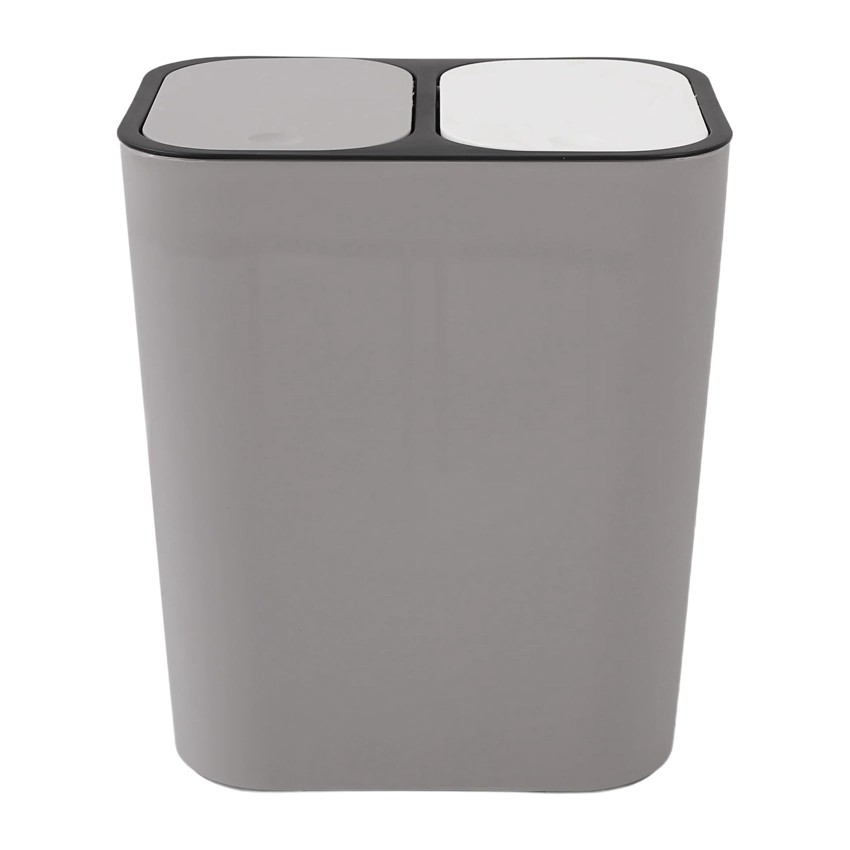 Poubelle en plastique gain de place avec double compartiment et bouton-poussoir pratique