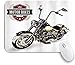 Produktbild Dekoratives Gaming-Mauspad,Chopper Customized Motorrad mit Club Insignia Bikes Hippie Classic Retro,Bürocomputer-Mausmatte mit rutschfester Gummibasis
