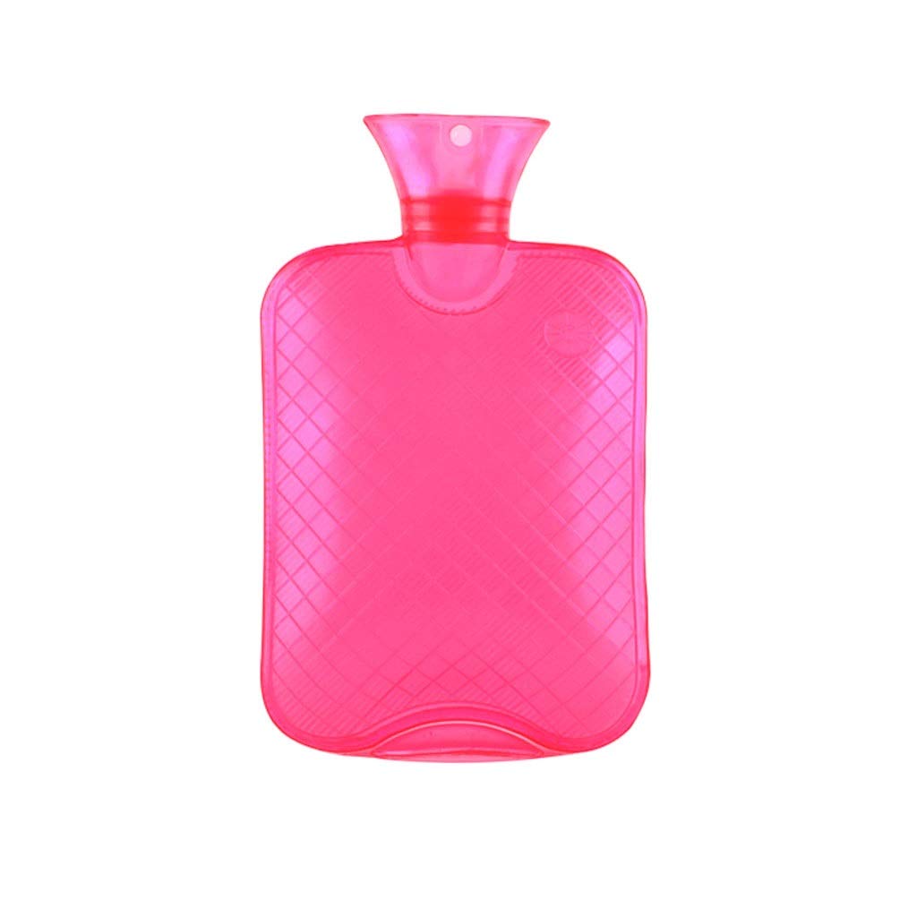 Botellas de agua caliente Bolsa Botella inyección PVC grueso gran tamaño Ideal for aliviar el dolor llena fría y(Roze,M)
