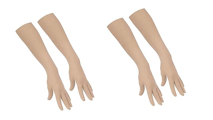 DIGITAL SHOPEE Men's Women's Cotton UV/Dust/Pollution Protection Full Hand Arm Sleeves, Reusable And Washable| Pack Of 2