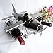 Bradoner Lleve Tres Botellas De Vino Y Estante De Vino Artesanía En Metal Decoración del Hogar Aviones Vino Estante 42 × 36 × 20 Cm