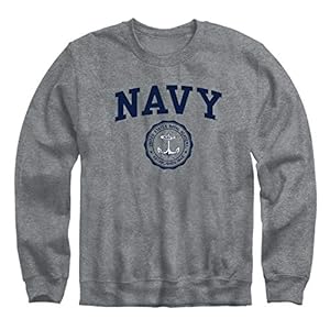 Barnesmith US Naval Academy (Navy) Midshipmen Crewneck Sweatshirt, Heritage, Charcoal Grey, Small