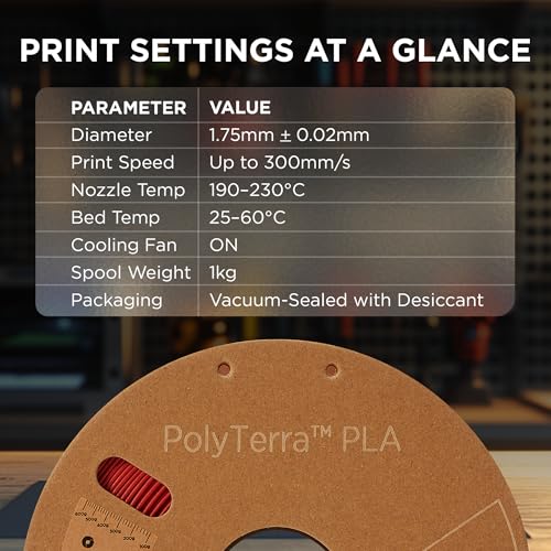 Image of Polymaker Matte PLA Filament Matte Army Red 1.75mm 1kg 3D Printing Filament, PolyTerra 3D Printer PLA Filament