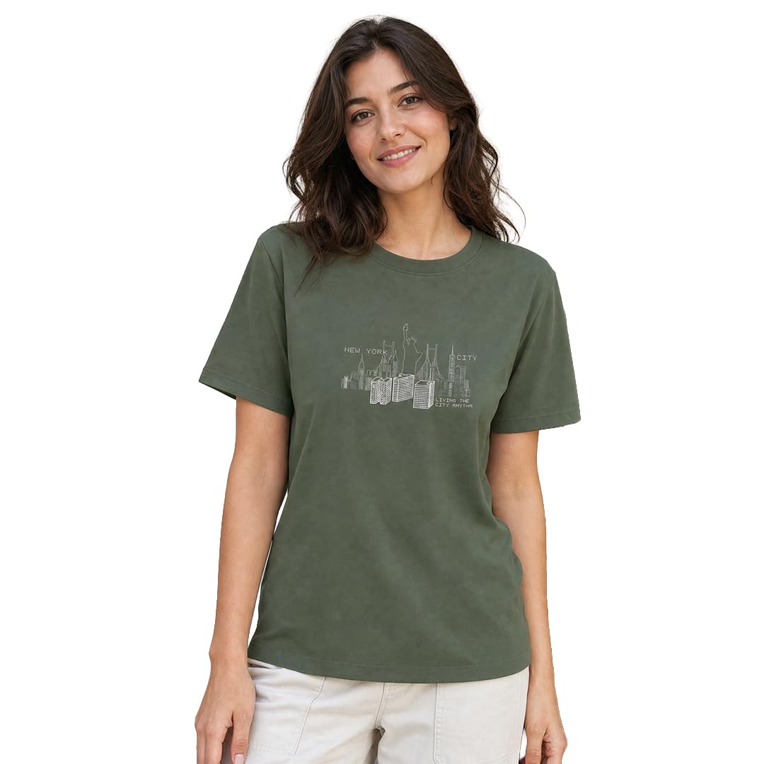 nobero Women's Regular Fit T-Shirt | Soft Cotton Casual Round Neck Tee-picture-12