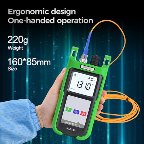 Image of KPM-35 Optic Fiber Power Meter 7 Wavelengths -70~+10dBm w /Optical Fiber SingleMode and Multimode Light Source KLS-35-MS 1310 /1550nm + 850 /1300nm Self Calibration FC + SC Adaptor
