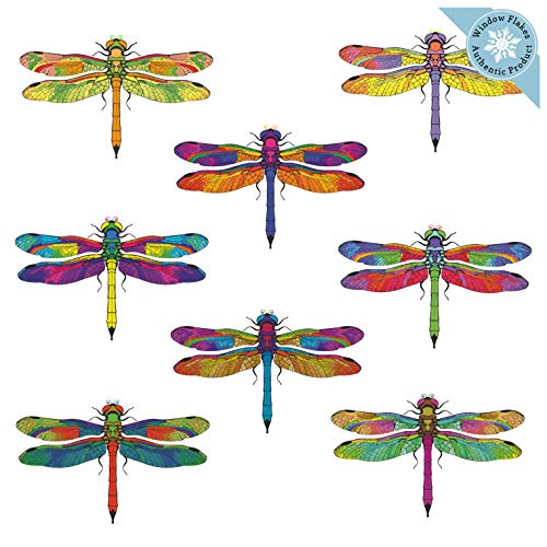 8 Dragonfly Window Clings for Glass Windows and Doors | Window Decals