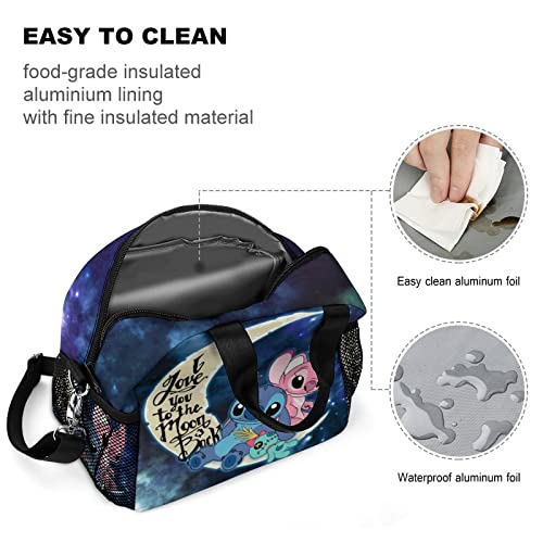 Bxxnos Cute Anime Cartoon Insulated Lunch Bag With Adjustable Shoulder Strap,Durable Freezable Lunch Box, Reusable Lunch Box Insulated For Women,Men,Kids, Work, Office, Picnic, Outdoor #TOP4