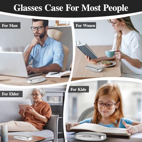 Image of Hifot Metal Eyeglass Case Hard Shell, Aluminum Spectacles Box Sunglasses Case for Men Women, Reading Glasses Holder