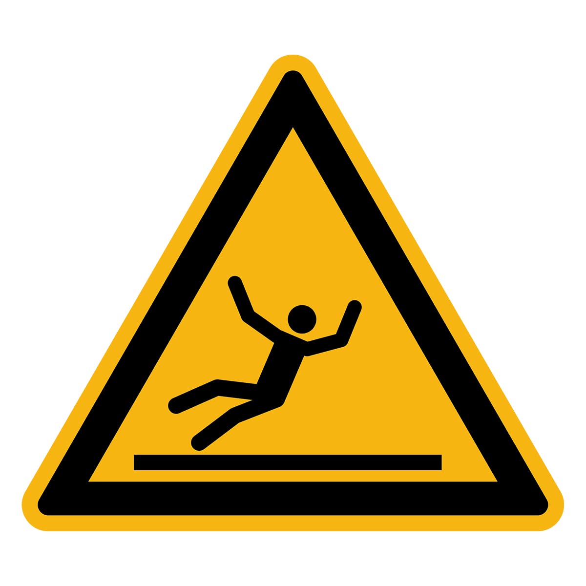 Sticker Danger Warning NF ISO 7010 - Laminated Triangular Signage Adhesive Sticker Water and UV Resistant - Slippery Surface - 60x60 cm