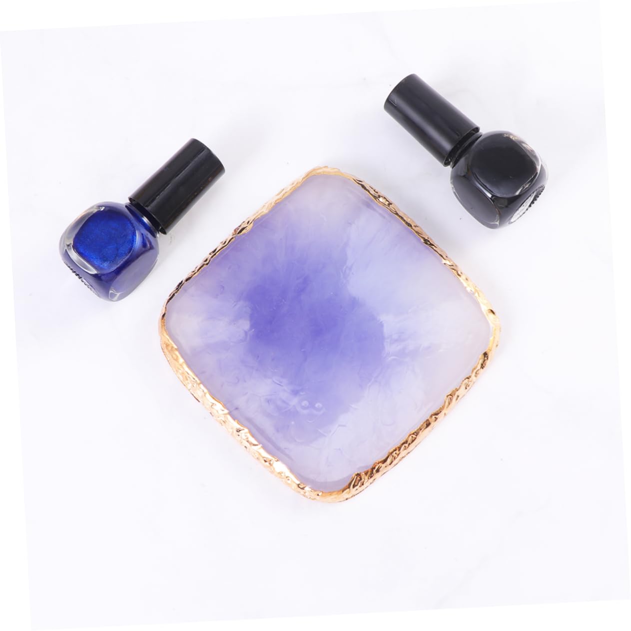 IWOWHERO 1pc Square Nail Art Palette Resin Nail Decor Plate for Purple Quick Dry Art Supplies