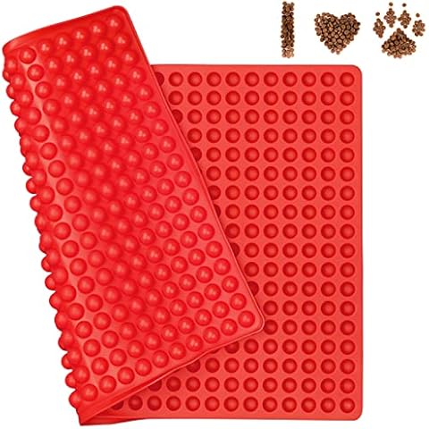 Baking Mould for Dog Biscuits, Silicone Baking Mat Hemisphere Baking Mould Non Stick Silicone Mould Puppy Cookies Chocolate Mould Pet Baking Mold Heat Resistant Baking Mat for Dog Biscuits 40*28*0.8cm Cover