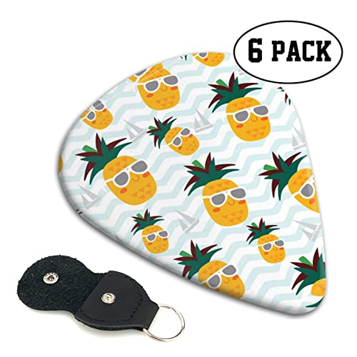 Lot de 6 médiators mignons ananas pour guitare acoustique, guitare électrique, basse, ukulélé – fins, moyens et épais. - Les Beatles, Paul McCartney, John Lennon, RIngo Starr, George Harrison Lot de 6 médiators mignons ananas pour guitare acoustique, guitare électrique, basse, ukulélé - fins, moyens et épais. – Image 3