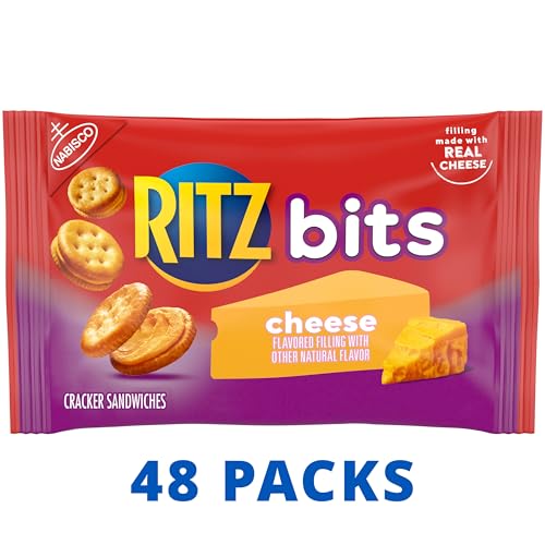 Image of RITZ Bits Cheese Sandwich Crackers, Bulk Lunch Snacks, 48 Snack Packs (4 Boxes)
