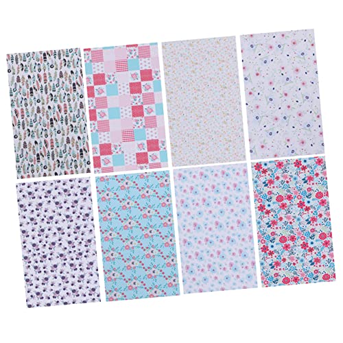 Cuir artificiel à motifs floraux lot de 8 pièces pour loisirs créatifs