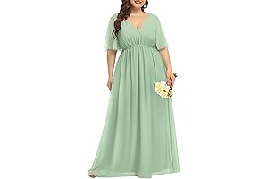 Women Plus Size Bridesmaid Dresses with Sleeves