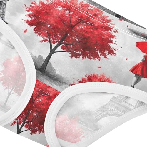 Eiffel Tower Red Trees Toddler Girls Underwear 2t Cotton Cute Panties Girl Personalized Underpants Briefs4