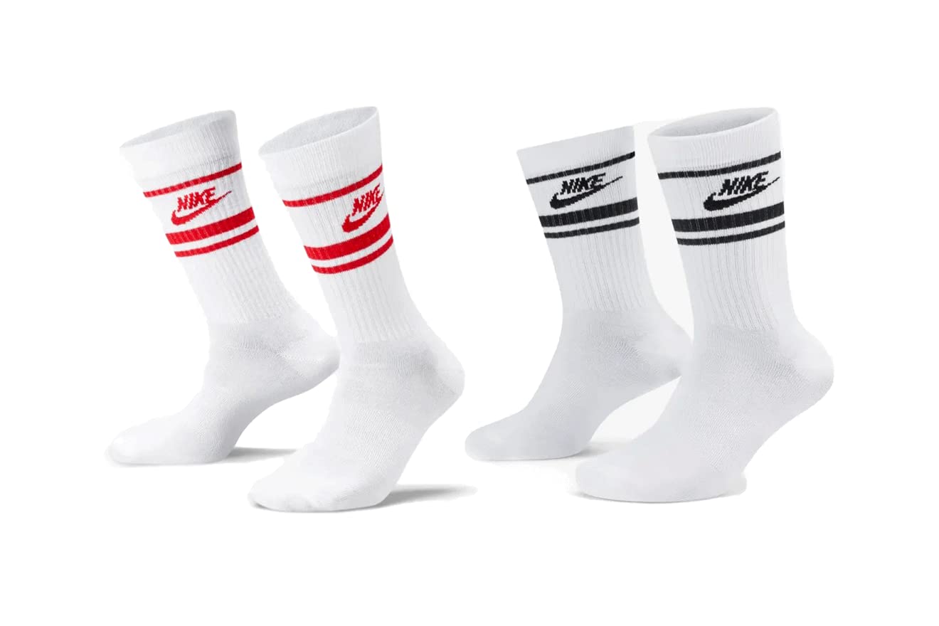 NIKE 6 Paar Everyday Essential Tennissocken Socken Sportsocken Unisex DX5089, Farbe:Schwarz - Weiss/Weiss - Schwarz, Socken Neu:46-50