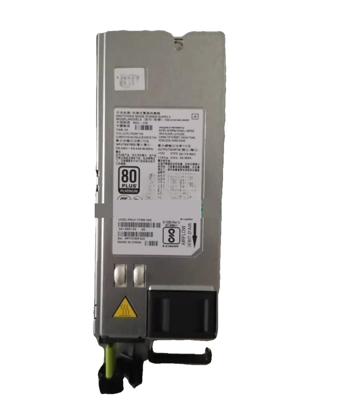 EAHWCXSD C220 M4 UCSC-PSU-770W 341-0591-02 Power Supply 700-014160-0000