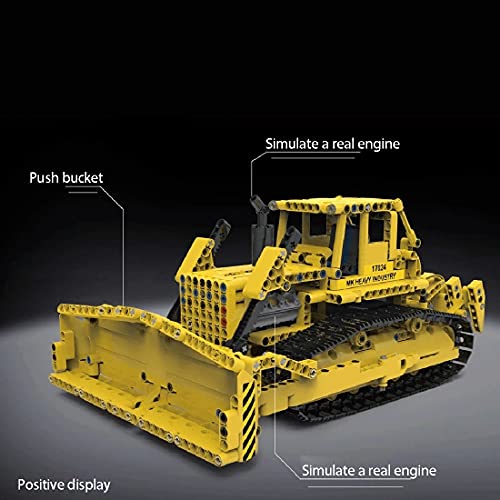 Foxom Technik Bulldozer Bausteine Bausatz, 2CH Großer Bulldozer Konstruktionsspielzeug mit APP & 2,4 GHz Steuerung… – Bild 5