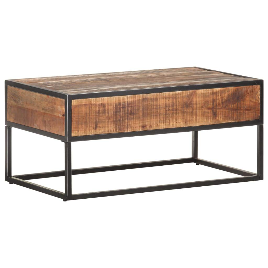 vidaXL Tavolino da Salotto 90x50x40 cm in Legno di Acacia Grezzo